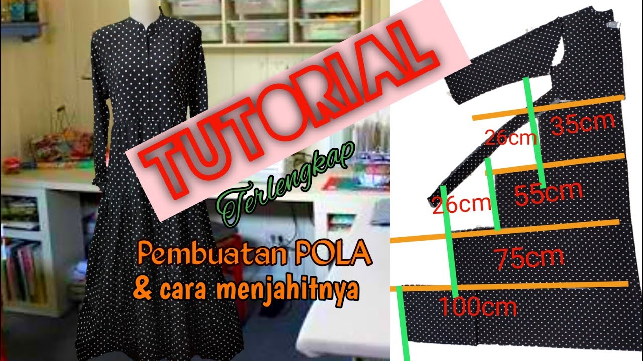 [DiY]Gamis kerut susun Bertingkat || simpel tampil elegan~cara mudah pembuatannya