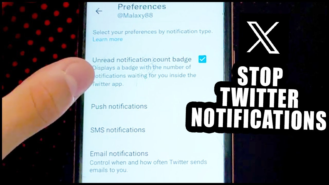 How to stop Twitter (X) notifications on Email