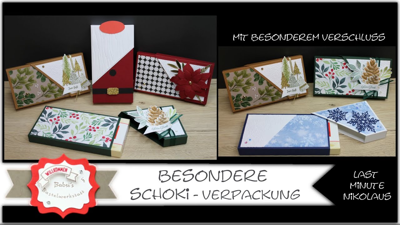Schokoladen Verpackung mit besonderem abgeschrägten Verschluss - edle Box - Nikolaus - Stampin'Up!