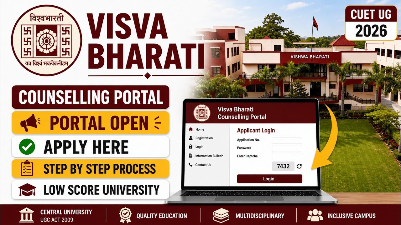 Visva Bharati University Counselling Portal LIVE 🔥 CUET UG 2026 Registration Started