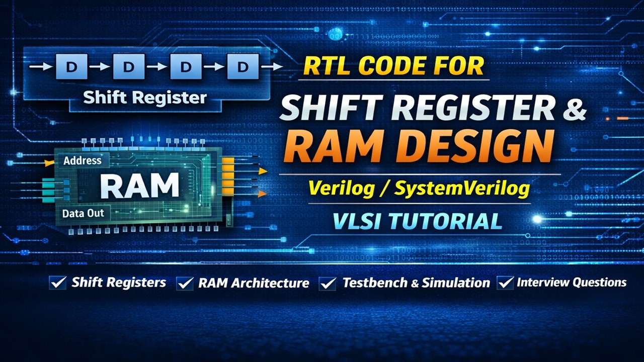 RTL Code for Shift Register and RAM Design | Verilog | VLSI Basics