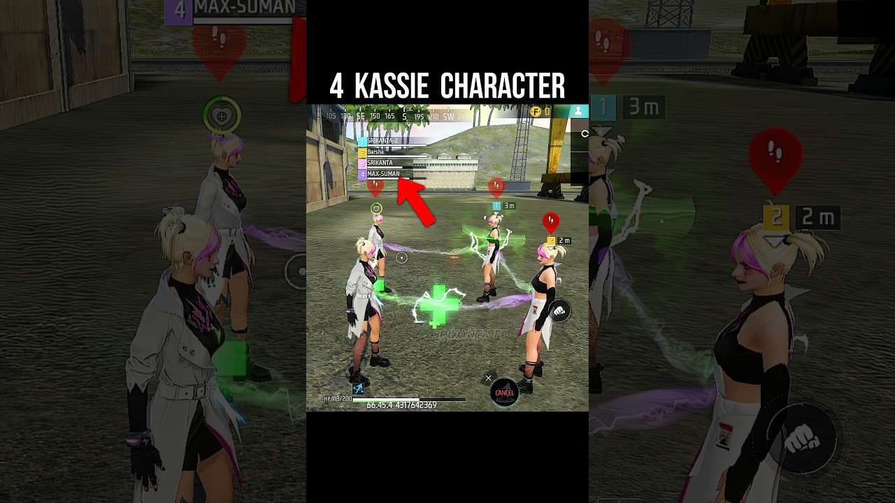 4 Kassie Character Ability Test 🔥 Free Fire New Character Kassie Skill #srikantaff