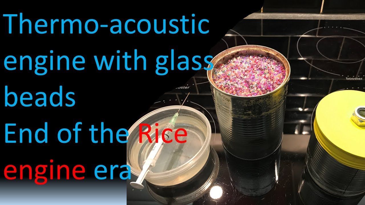 Improvement of Thermoacoustic engine with glass beads (end of the Rice engine era)