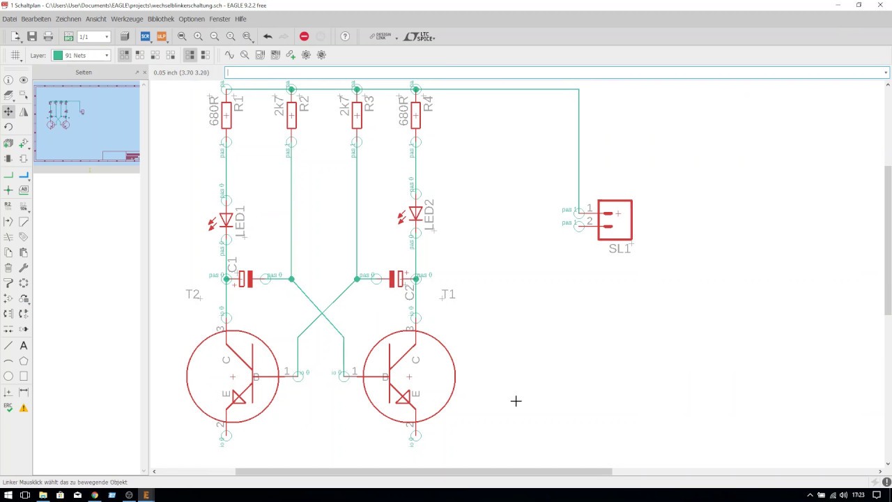 Eagle Tutorial für Anfänger Teil 3 - Schaltplan erstellen und Libraries benutzen - Deutsch [2019]