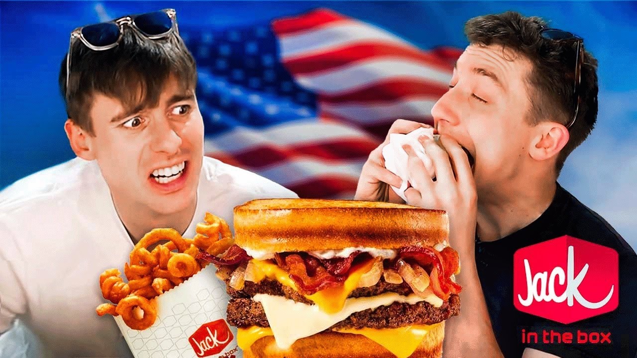 Двое британцев впервые пробуют Jack In The Box!