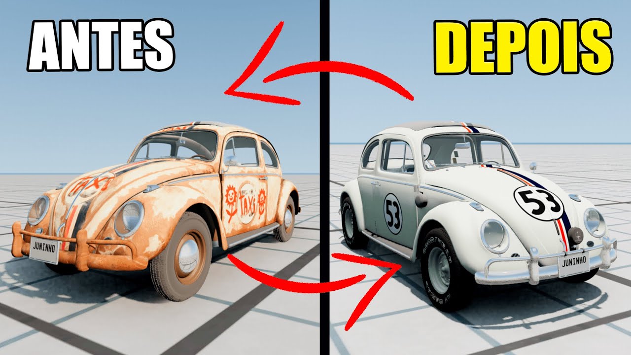 ENCONTREI um HERBIE ENFERRUJADO ABANDONADO no DESERTO! - BeamNG.Drive