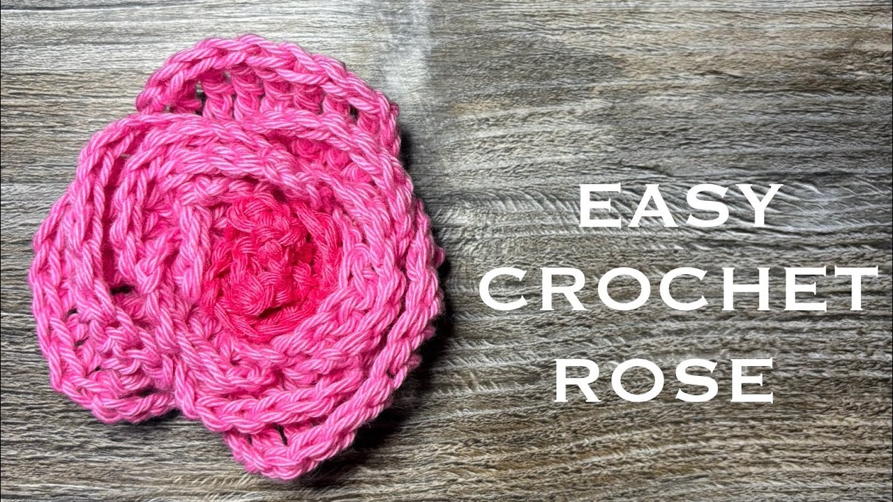 3D Crochet Rose Brooch 🌹 Easy Step-by-Step Tutorial (Beginner Friendly)
