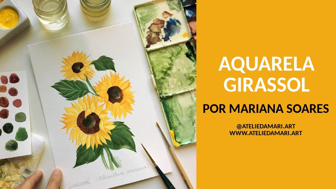 AQUARELA GIRASSOL | Ateliê da Mari