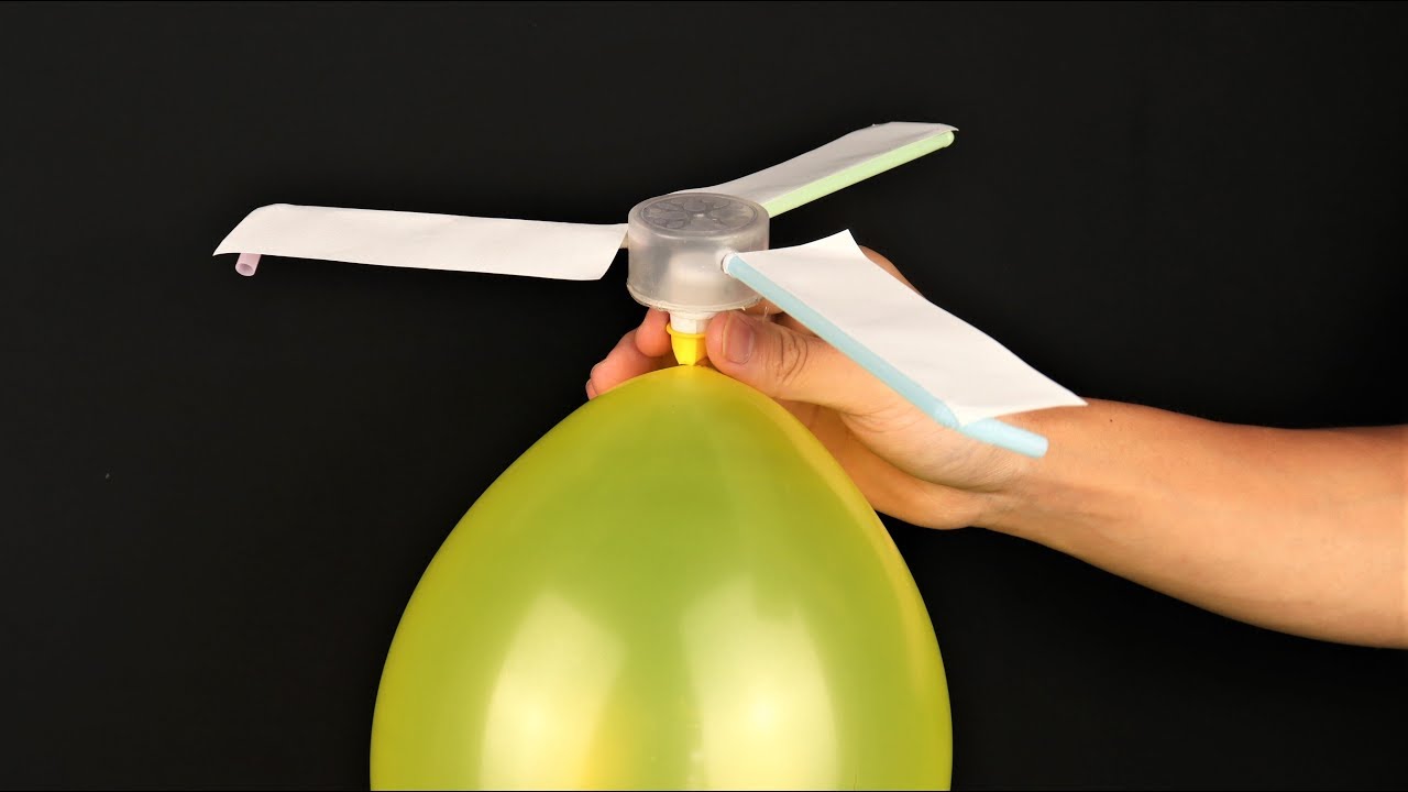How to Make Flying Balloon Helicopter- Flying Toy