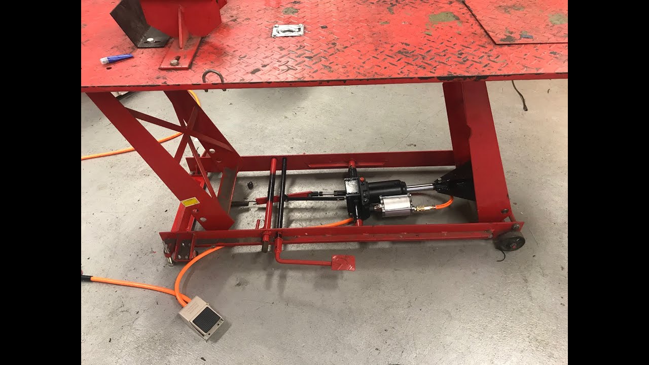 Harbor Freight Motorcycle lift table air over hydraulic pump upgrade/modification