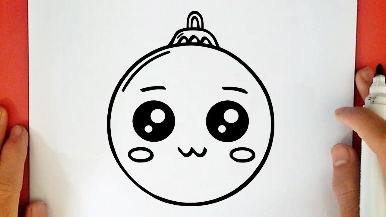 COME DISEGNARE UNA PALLINA DI NATALE KAWAII