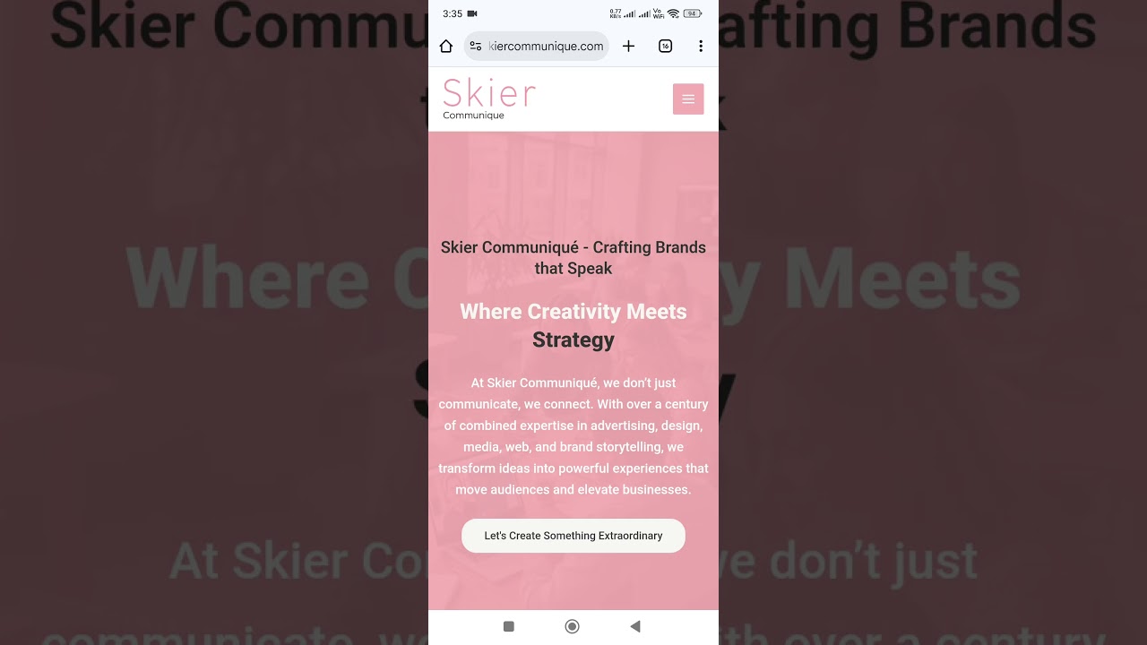 Luxury PR Website Design | Skier Communiqué | Portfolio Demo