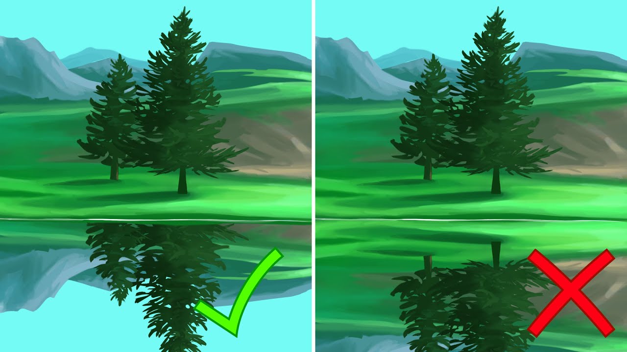 How to make mirror reflections on water