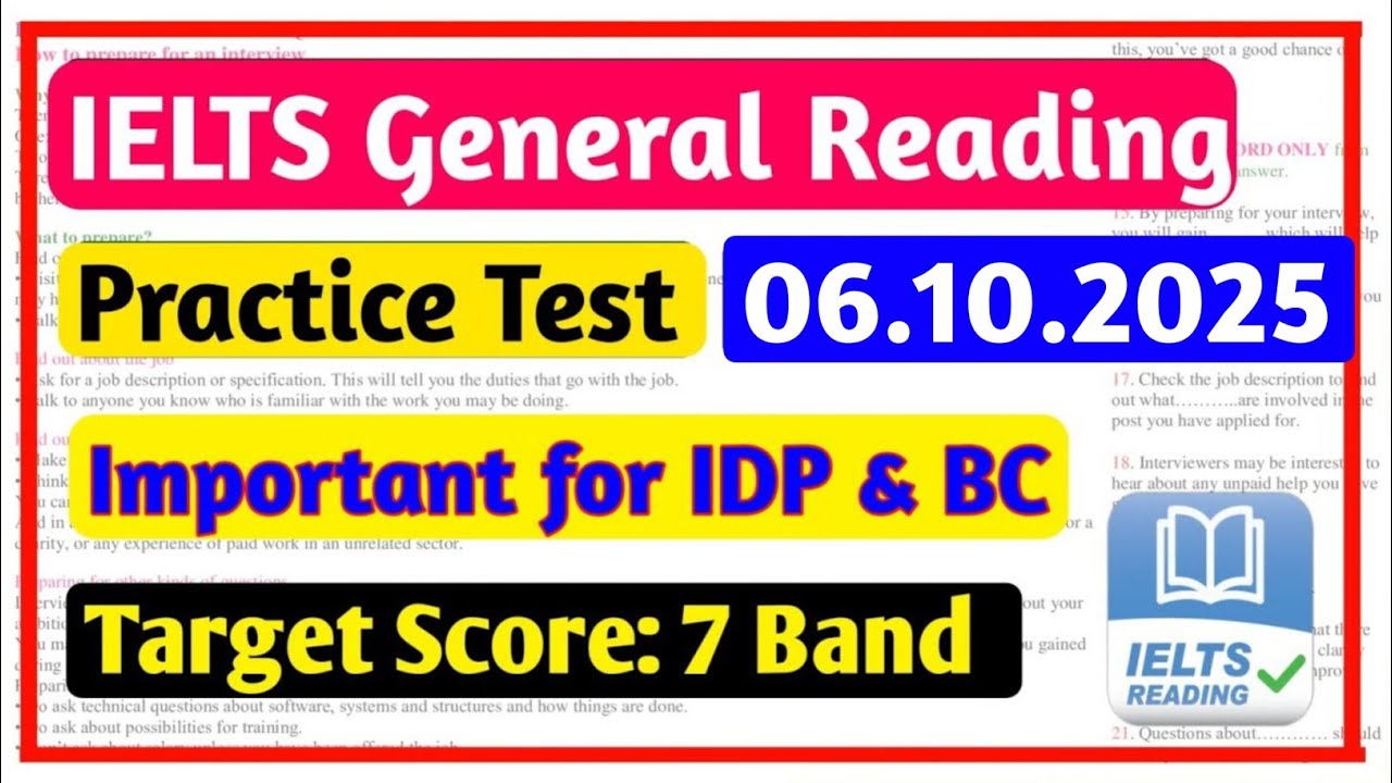 IELTS Reading General Training Practice Test 2025 With Answers | IELTS Reading Test General Training