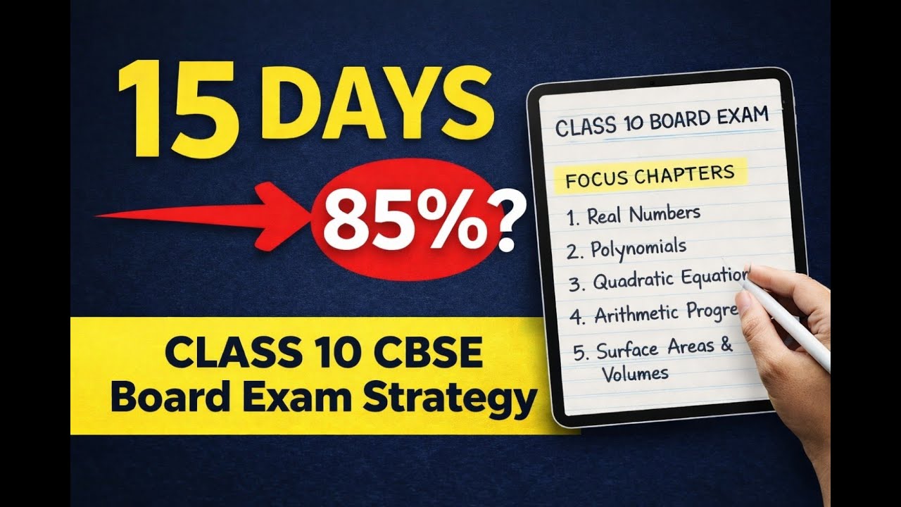 Class 10 Maths | 15 Days Strategy to Score 85% | CBSE Board Exam Plan