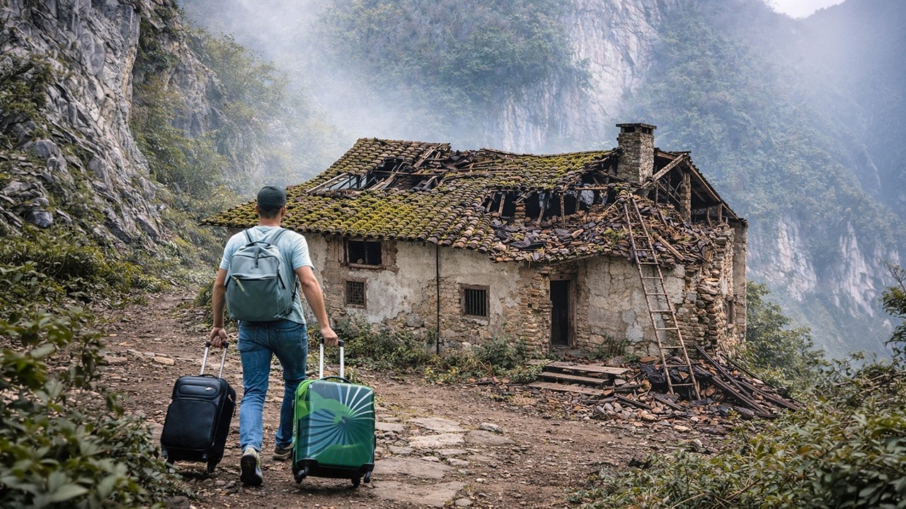 Leaving the city, young man alone renovates an abandoned house on the mountain to live with nature.