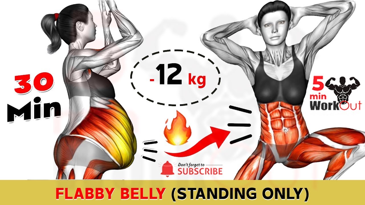 30 Minute Abs Workout to FLABBY BELLY STANDING Exercises Fast 🔥 Weight Loss at Home