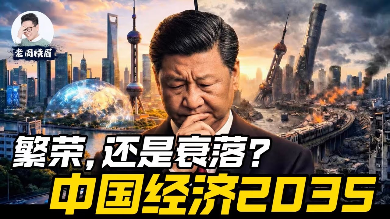 习近平的豪赌：2035年的中国经济，会走向繁荣，还是衰败？普通人应该做什么？ | 新质生产力 | 产能过剩 | 房地产危机 | 贸易顺差 | 消费不足 | 中美贸易战 | 国富民穷 | 老周横眉