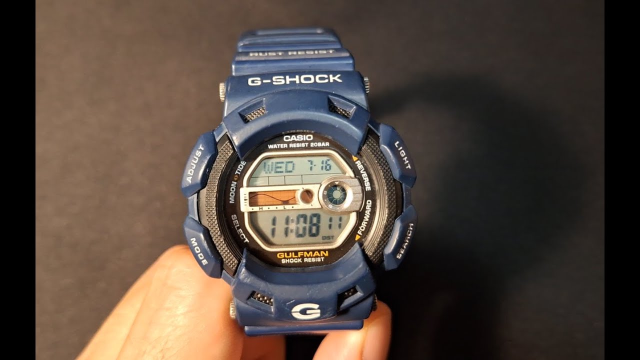 Casio G-Shock G-9100 Gulfman Titanium - Pływy ocean&oacute;w