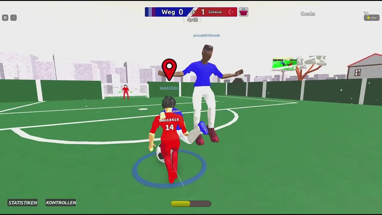 Ich spiele zum ersten Mal in roblox Fußball.