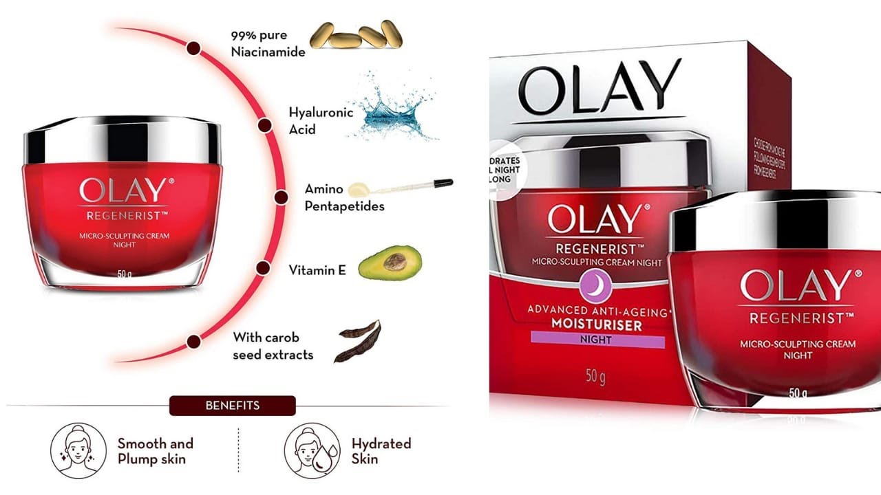 Olay Night Cream: Regenerist Micro Sculpting Moisturiser,