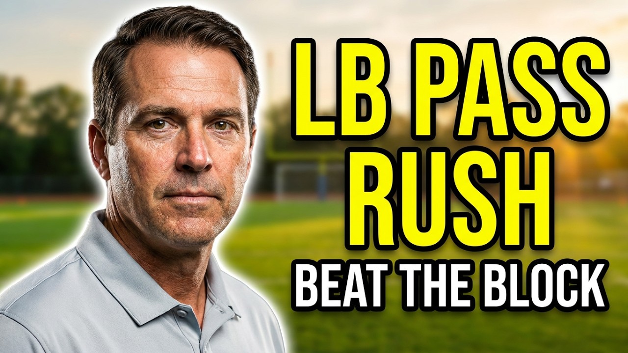 UTPB DC Josh Bookbinder - LB Pass Rush vs OL (Off the Ball)