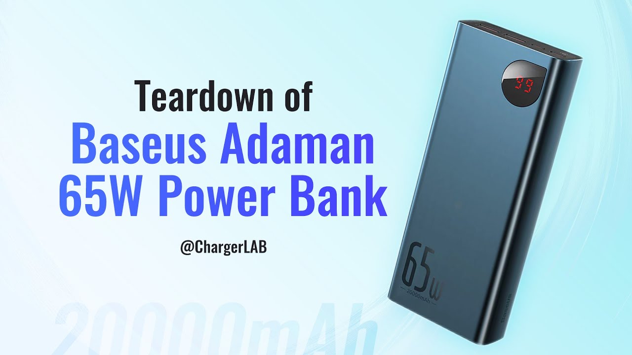 Разборка внешнего аккумулятора Baseus Adaman 65W 20000mAh с цифровым дисплеем