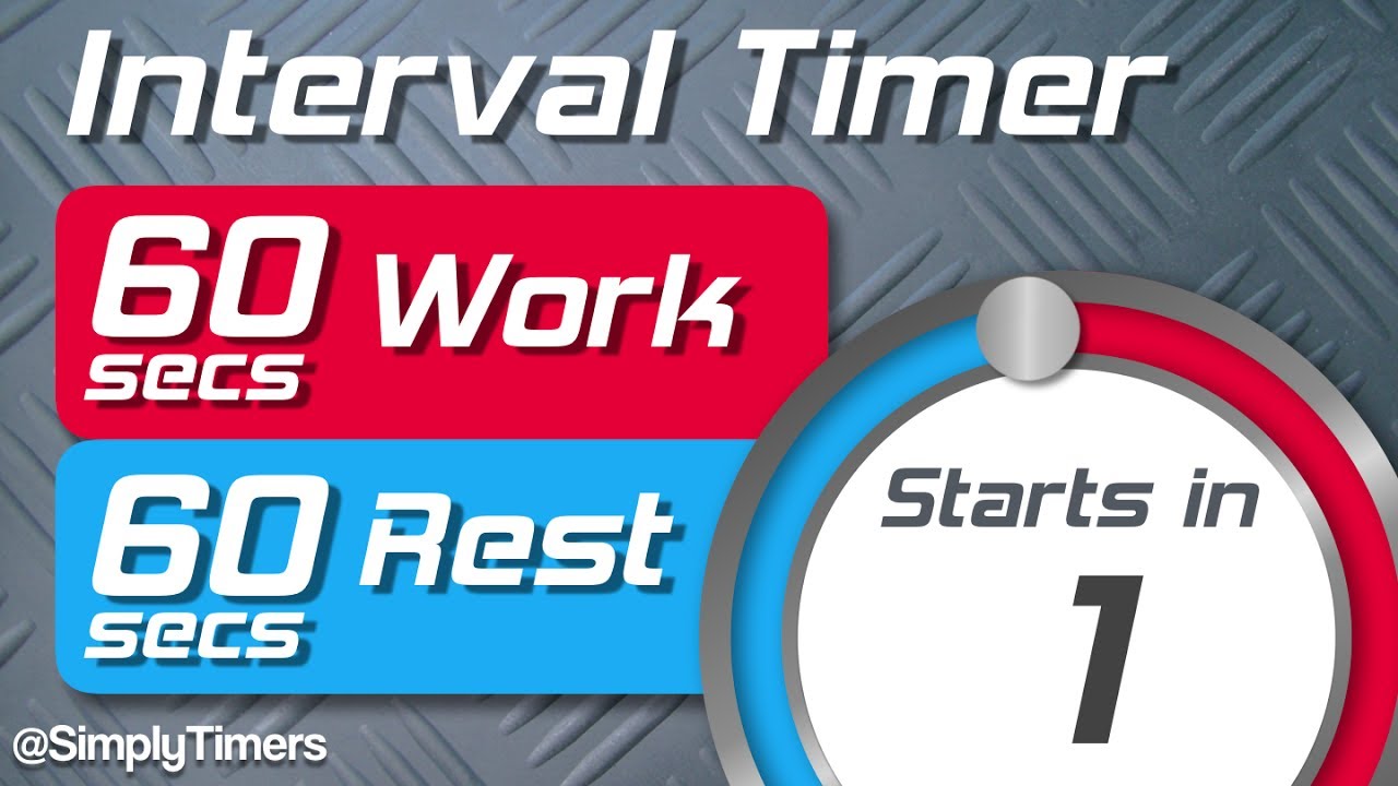 60 sec work 60 sec rest Interval Timer (60/60 interval timer) up to 60 reps