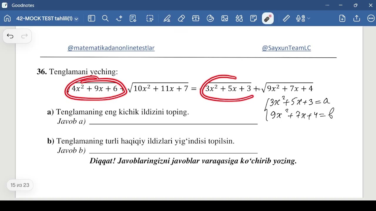 42-mock tahlili(33-45-misollar)