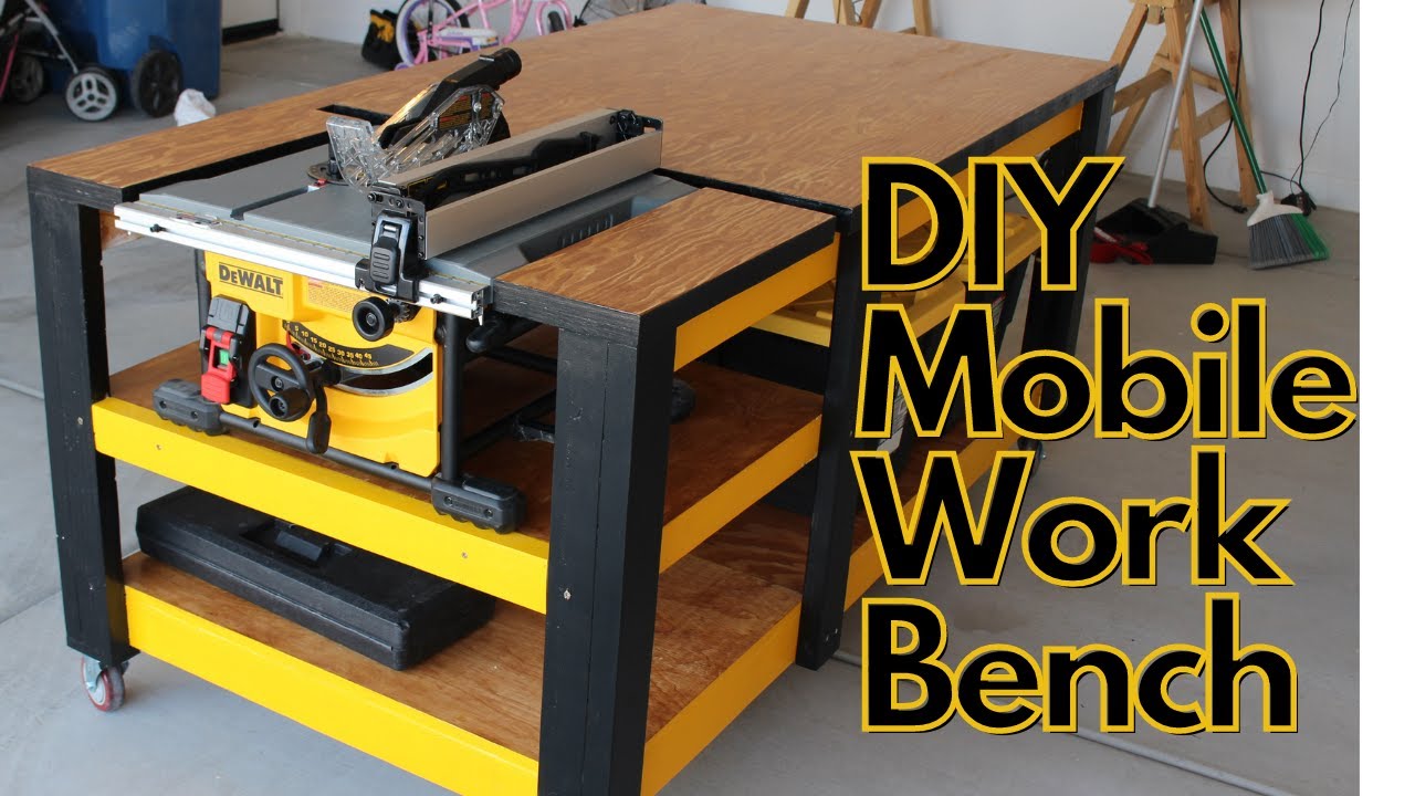 How To Build a WorkBench With The Build in Table Saw. Easy Way To Build a Mobile WORKBENCH