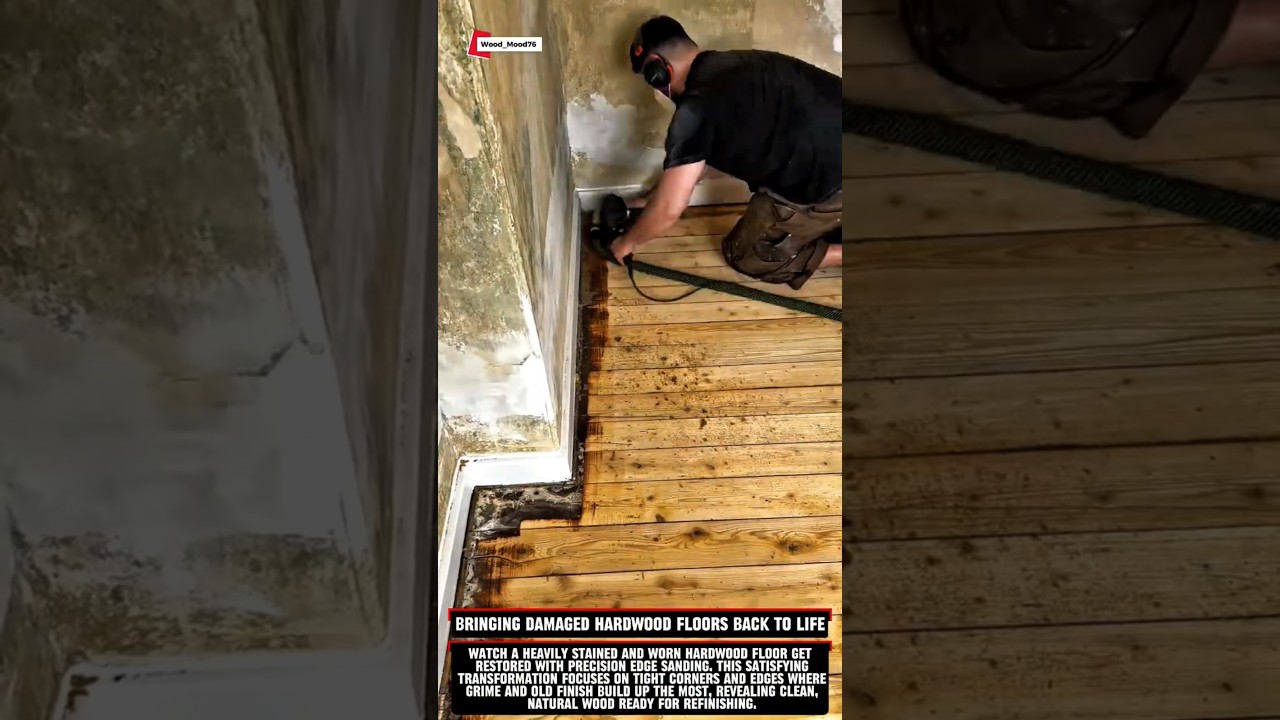 Bringing Damaged Hardwood Floors Back to Life #woodworking #satisfying #carpentry #wood