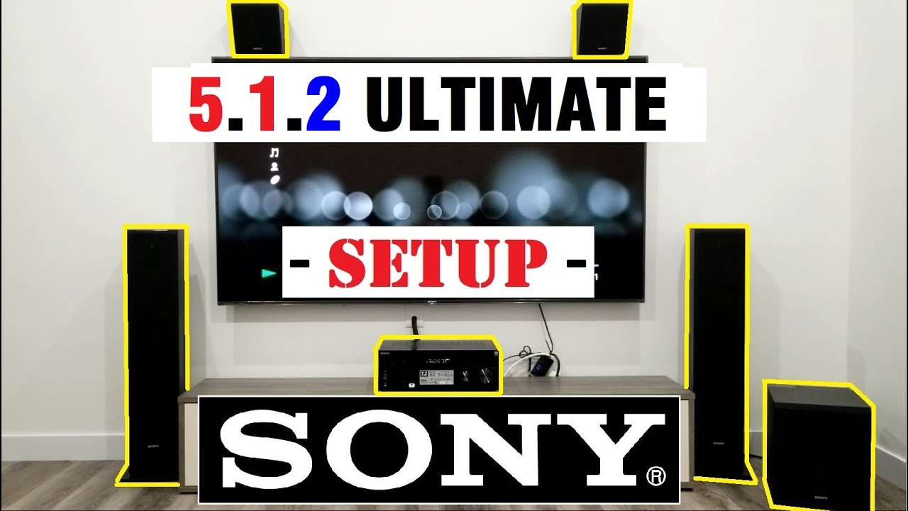SONY 5.1.2 Surround Sound System ULTIMATE SETUP with 7.2 Channel Receiver STR-DN1080 Dolby ATMOS