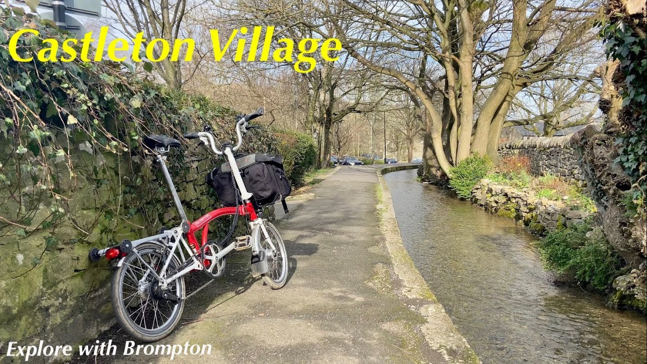 Brompton bike ride EXPLORING CASTLETON VILLAGE, English Countryside
