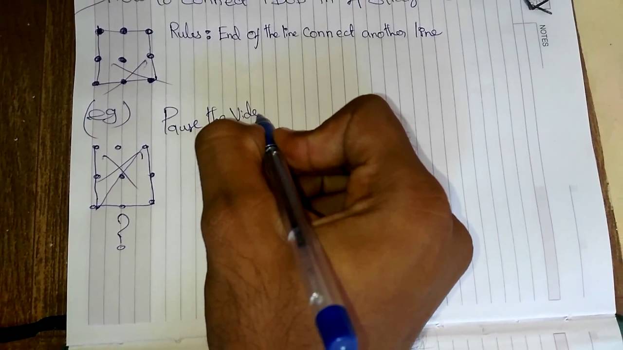 how to connect 9 dots in 4 line
