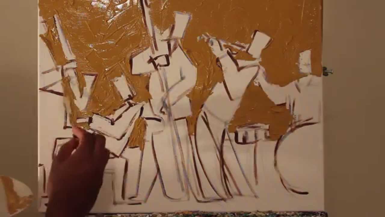 Acrylic Painting Lessons Live Paint Jazz Painting with a Palette Knife
