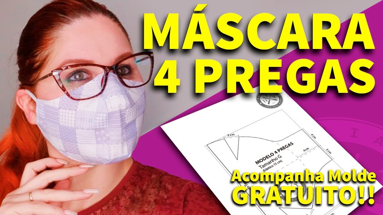 MÁSCARA DE PROTEÇÃO 4 PREGAS - FAMÍLIA DIY