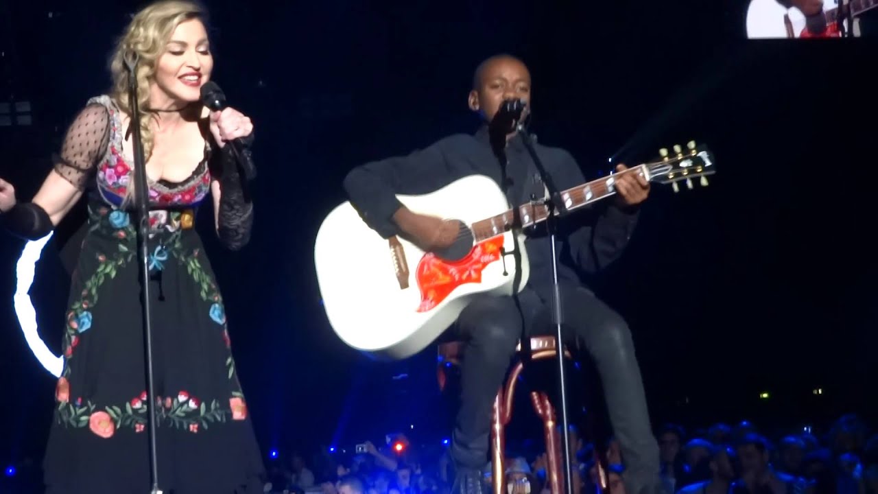 Madonna and son Front Row Redemption Song Paris Accor Hotels Bercy Arena Rebel Heart