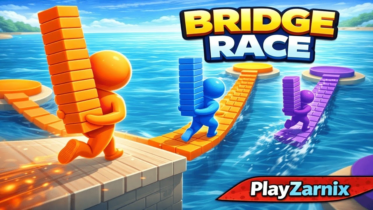 Bridge Race Gameplay | Fast Building & Racing Fun | PlayZarnix