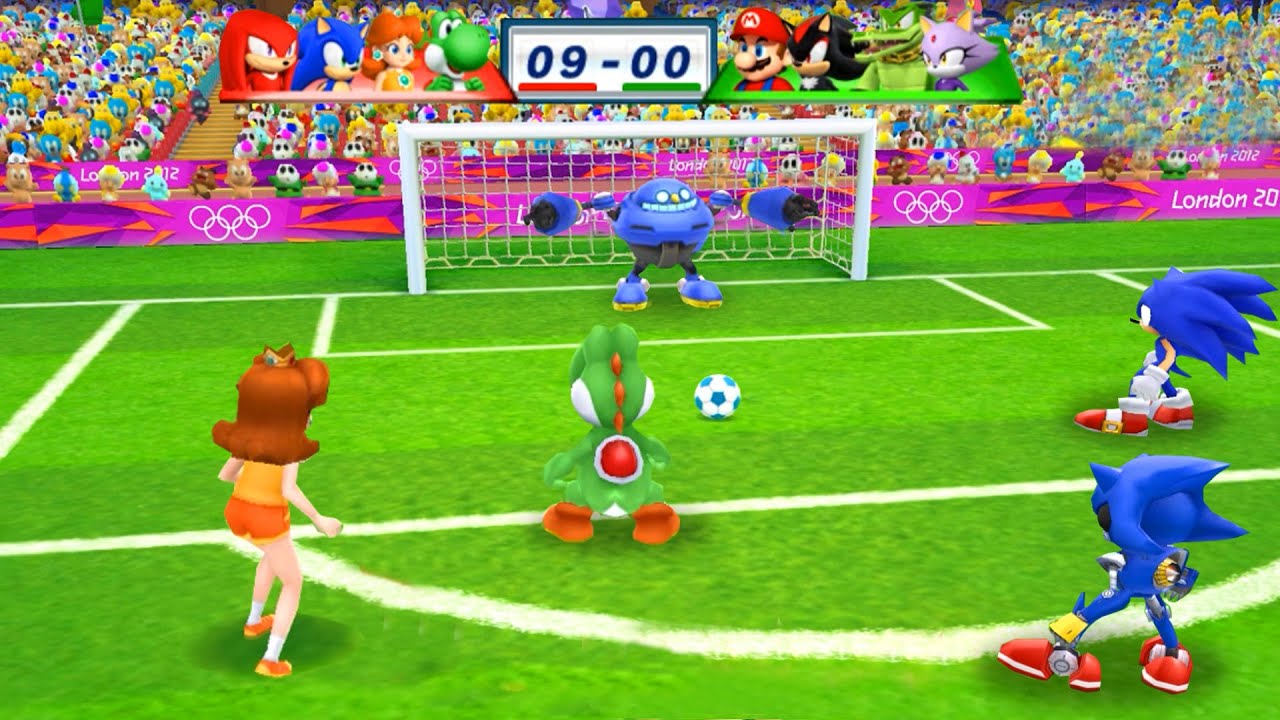 Mario & Sonic At The London 2012 Olympic Games Football Yoshi, Daisy, Sonic, Knuckles