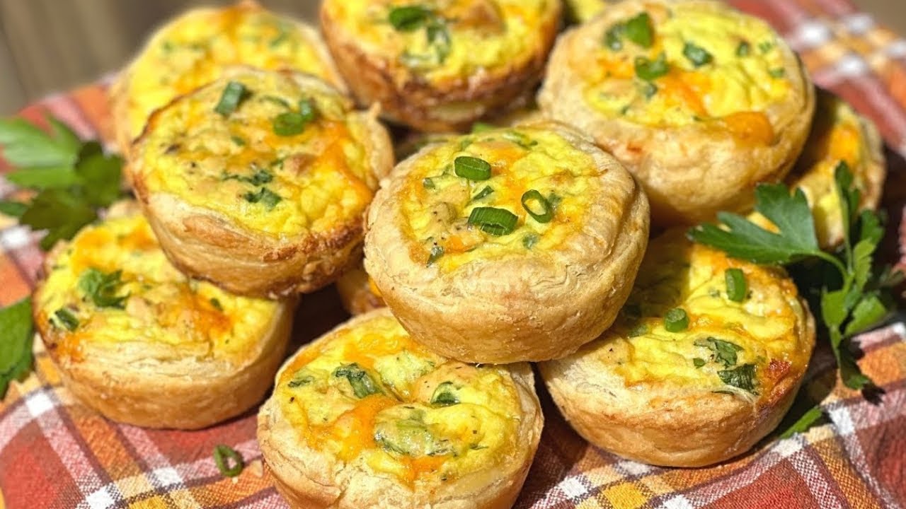 Mini Salmon Quiche | Easy Savory Puff Pastry Bites
