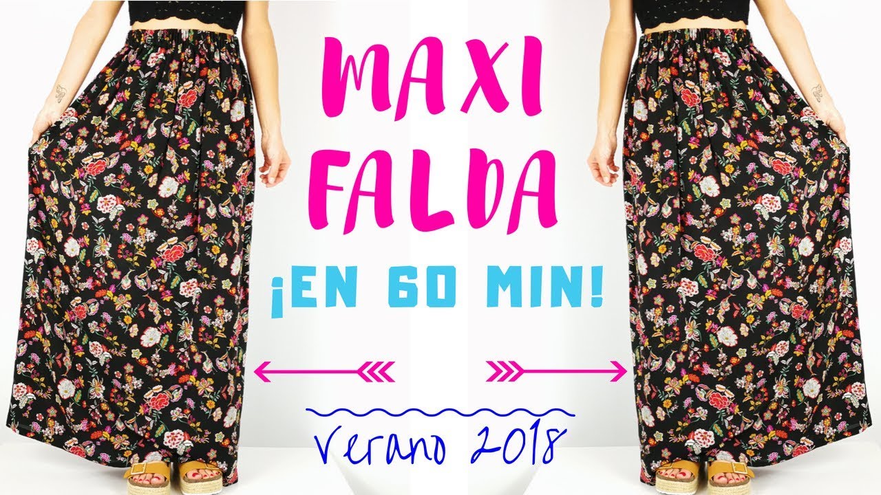 Cómo hacer una MAXI FALDA muy fácil en 60 min! ❤✂ | Verano 2018 | DIY MAXI SKIRT in 60 min!