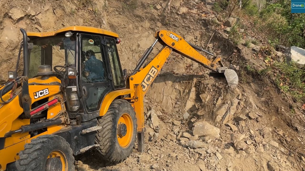 Single Mistake is NOT Allowed on this Scary Rocky Mountain Top Road Construction-JCB Work