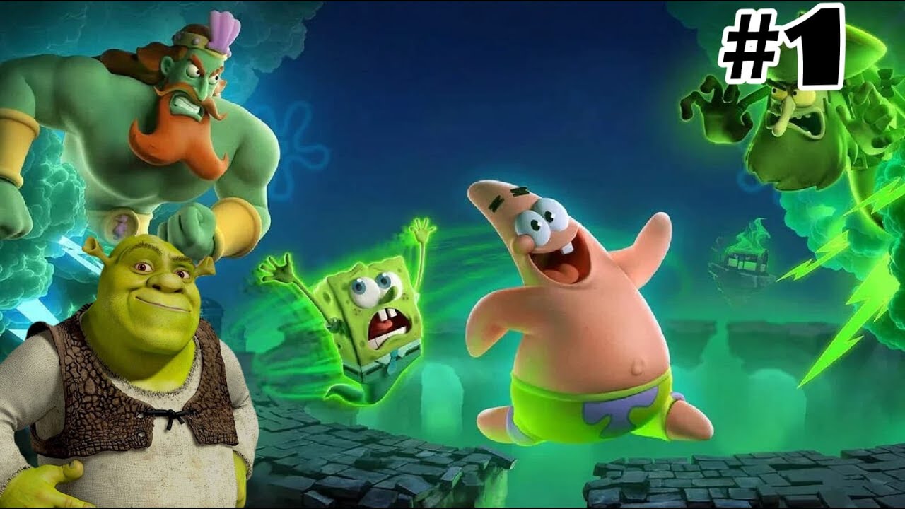 это афигеная игра😳😳|spongebob squarepants titans of the tide #1