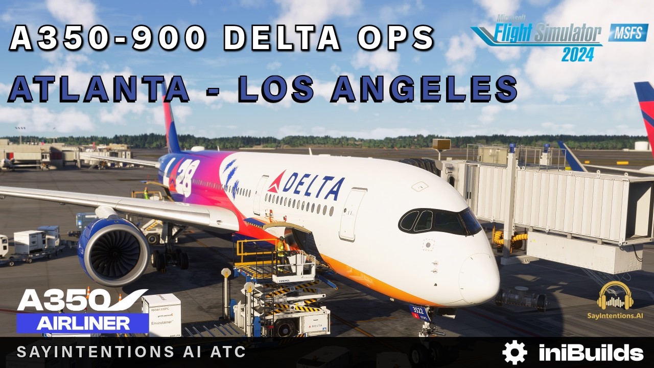 IniBuilds A350 in MSFS 2024 Atlanta KATL ✈︎ Los Angeles KLAX Real World Delta Ops SayIntentions ATC