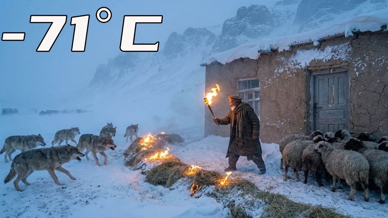 –70°C Blizzard: 80-Year-Old Grandpa, Grandma, 8-Year-Old Girl & Husky vs Wolves, Saving Sheep