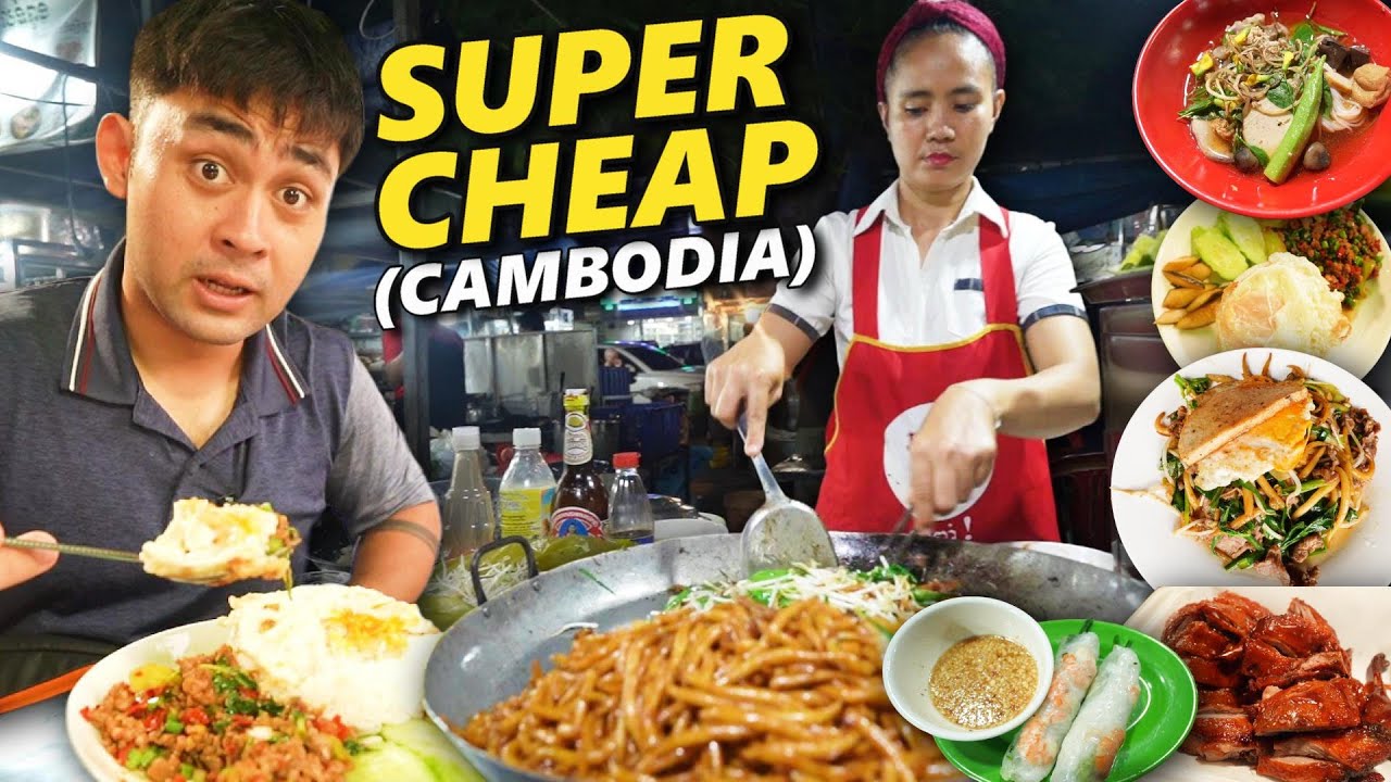 10 Pinakamurang Cambodian STREET FOOD sa Phnom Penh! Super Cheap Cambodian Street Food Tour!