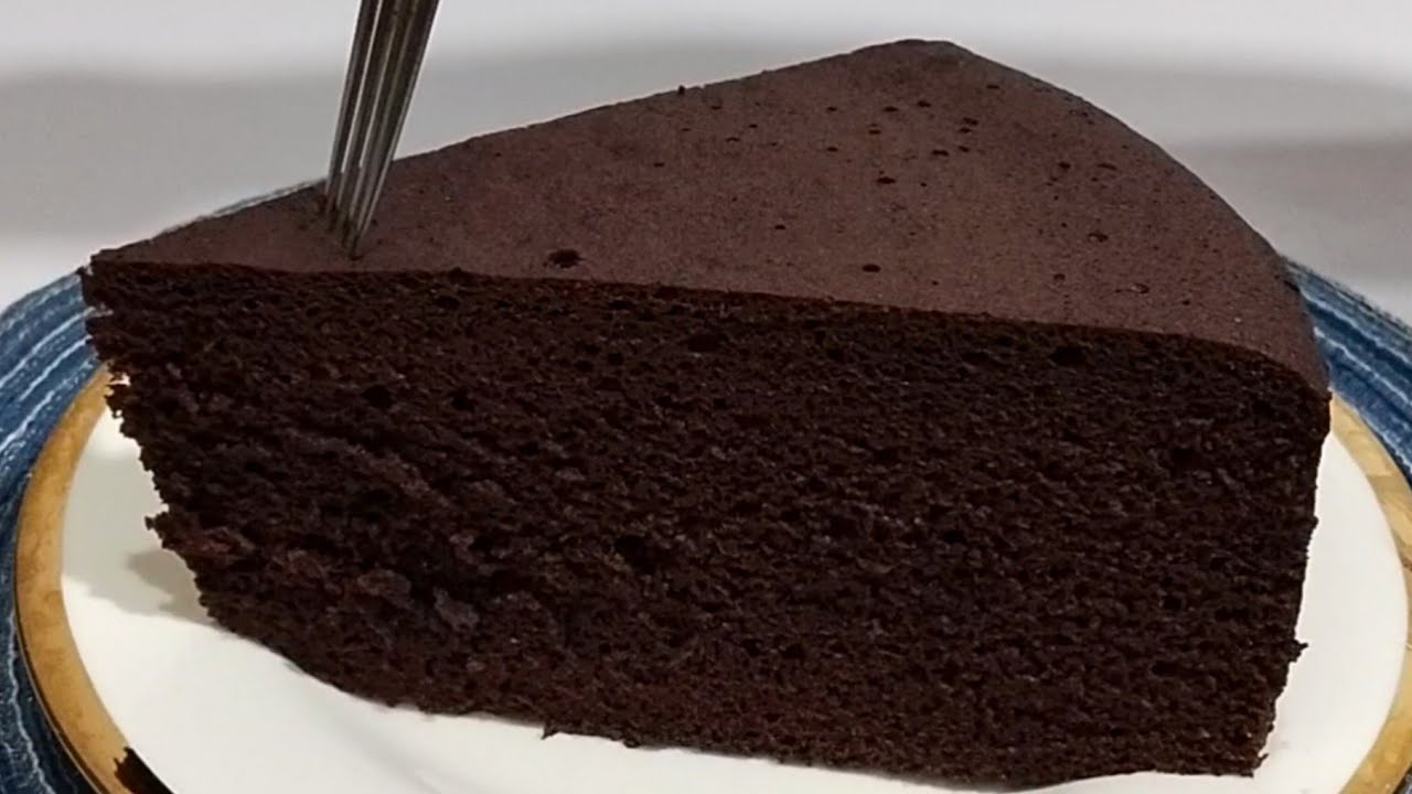 Steamed Chocolate Chiffon Cake | No Bake Chocolate Chiffon Cake Easy Recipe For Beginners 