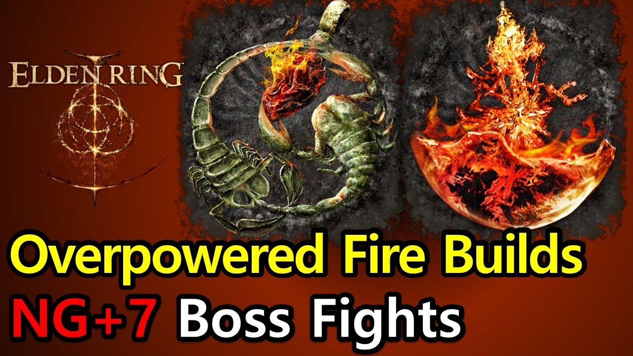 Elden Ring - Overpowered Fire Builds NG+7 Boss Fights (No Hit)
