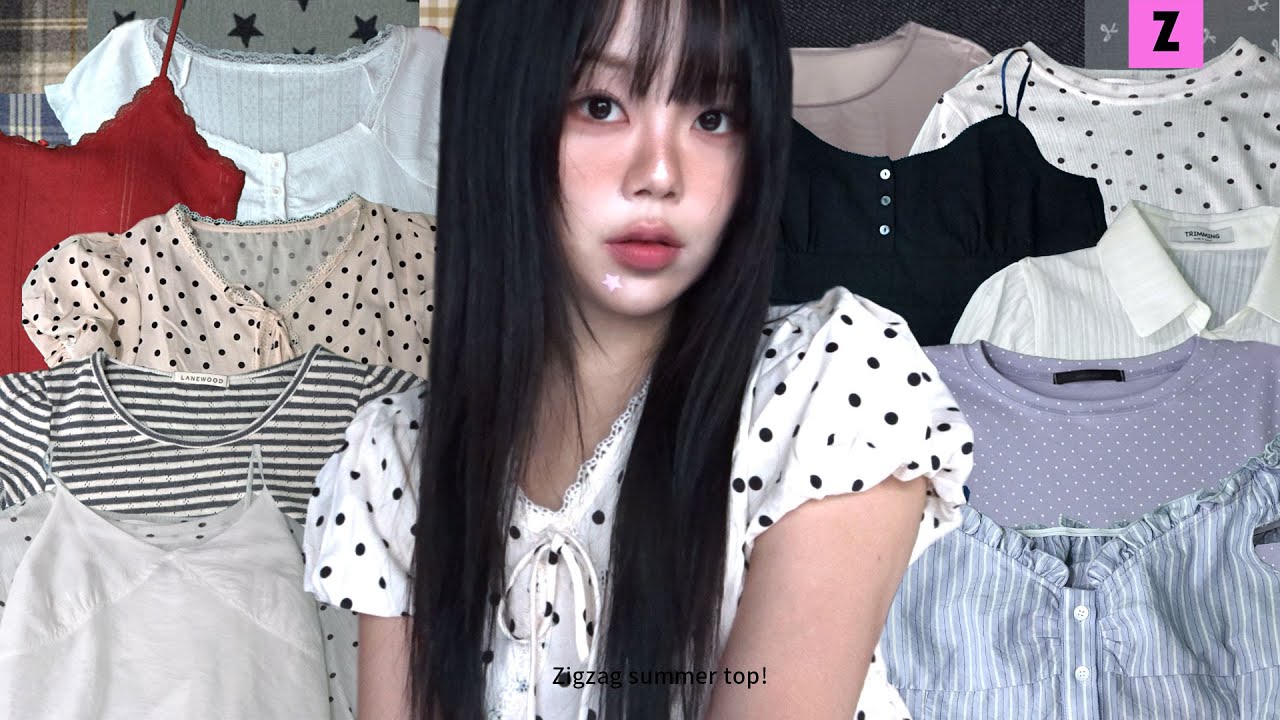 lookbook🍓  -ˋˏ 느좋 지그재그 여름 상의 14개 추천 ˎˊ-  꾸안꾸부터 꾸꾸까지 코디들도 가득  ﾟ˖   ⊹