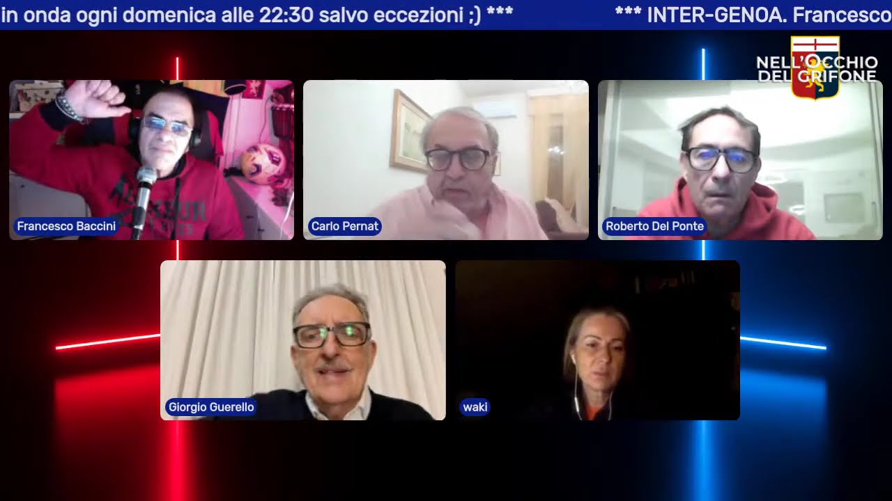 INTER-GENOA. Francesco Baccini, Claudio Onofri, Carlo Pernat, Roby Del Ponte, Giorgio Guerello, Bast